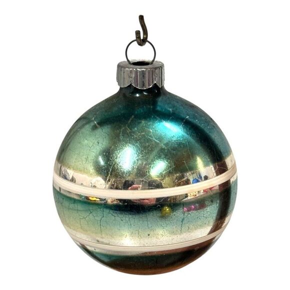 Vintage Made In USA Shiny Brite Glass Christmas Ornaments Set Of 7 Pink Gold - Picture 15 of 16